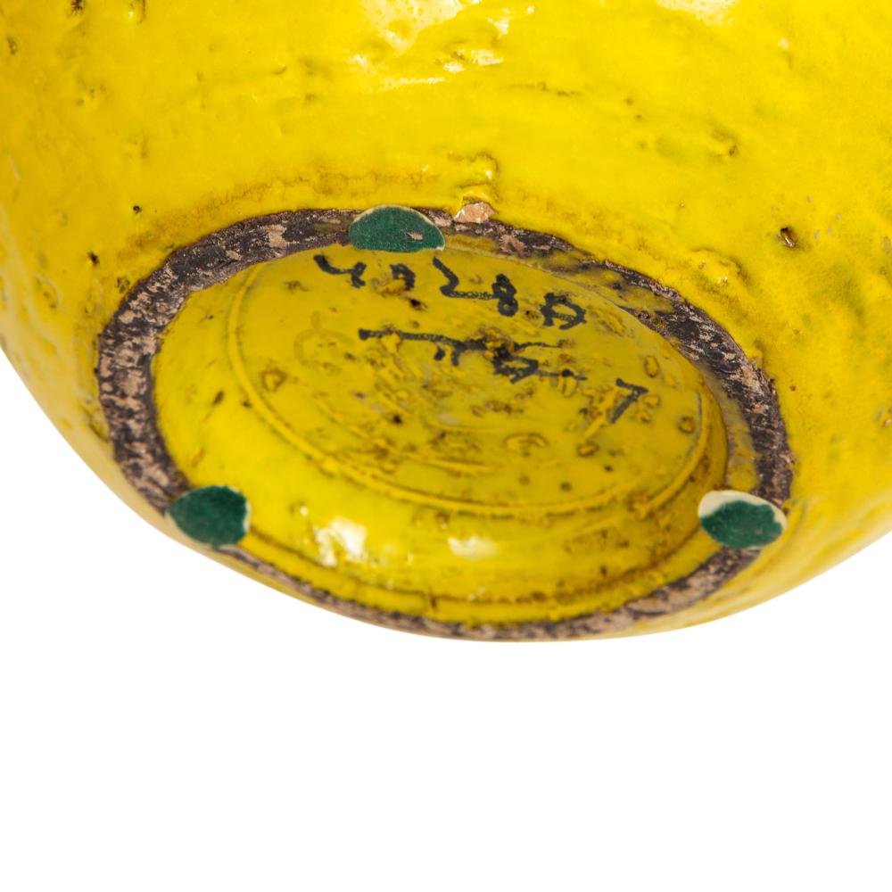 Bitossi Vase, Keramik, gelb, braun, kugelförmig, signiert im Angebot 6
