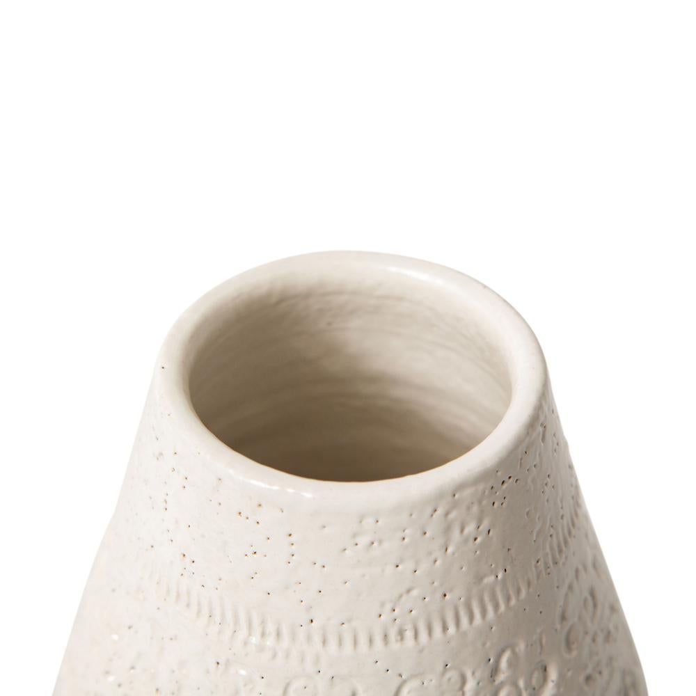 Mid-20th Century Bitossi Vase, Ceramic, Yellow, White, Brown, Geometric
