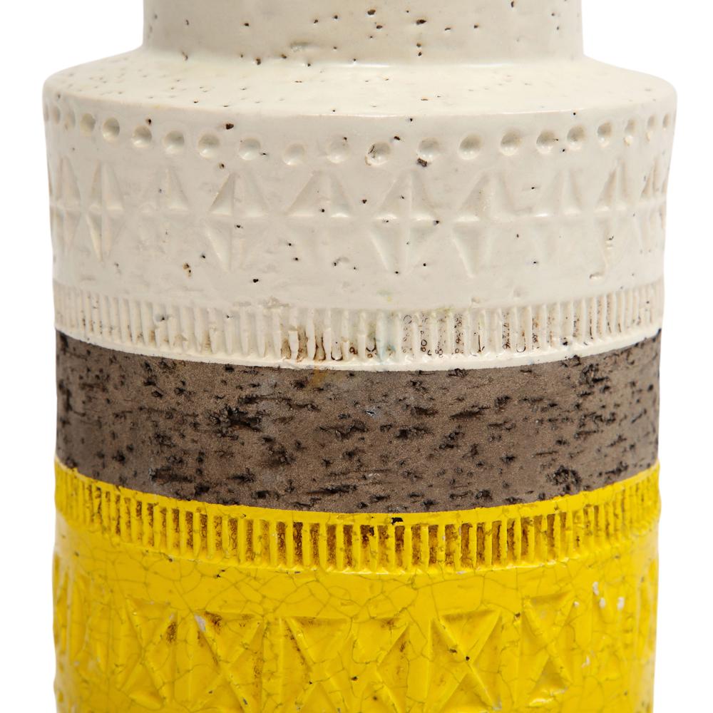 Bitossi Vase, Ceramic, Yellow, White, Geometric 4