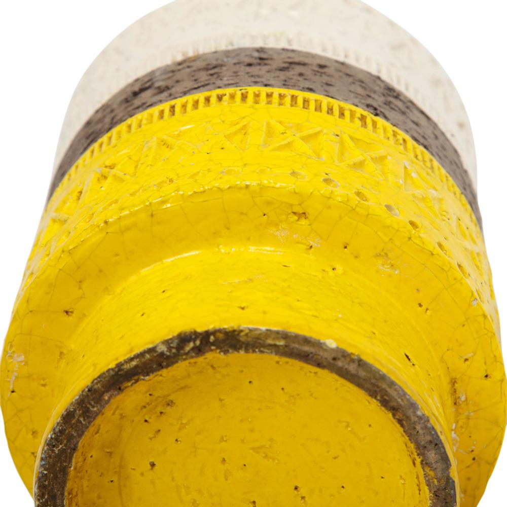 Bitossi Vase, Ceramic, Yellow, White, Geometric 10