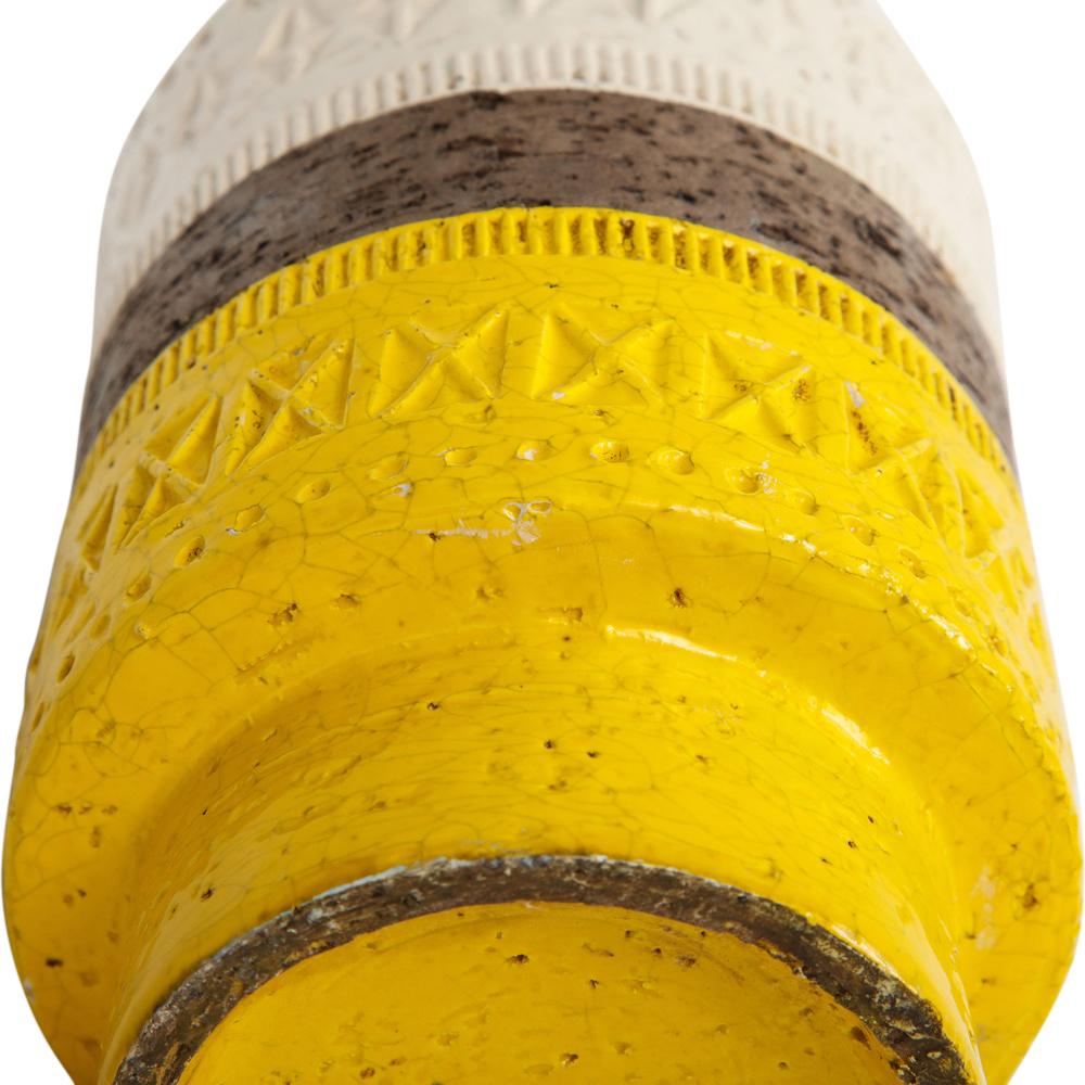 Bitossi Vase, Ceramic, Yellow, White, Geometric 11