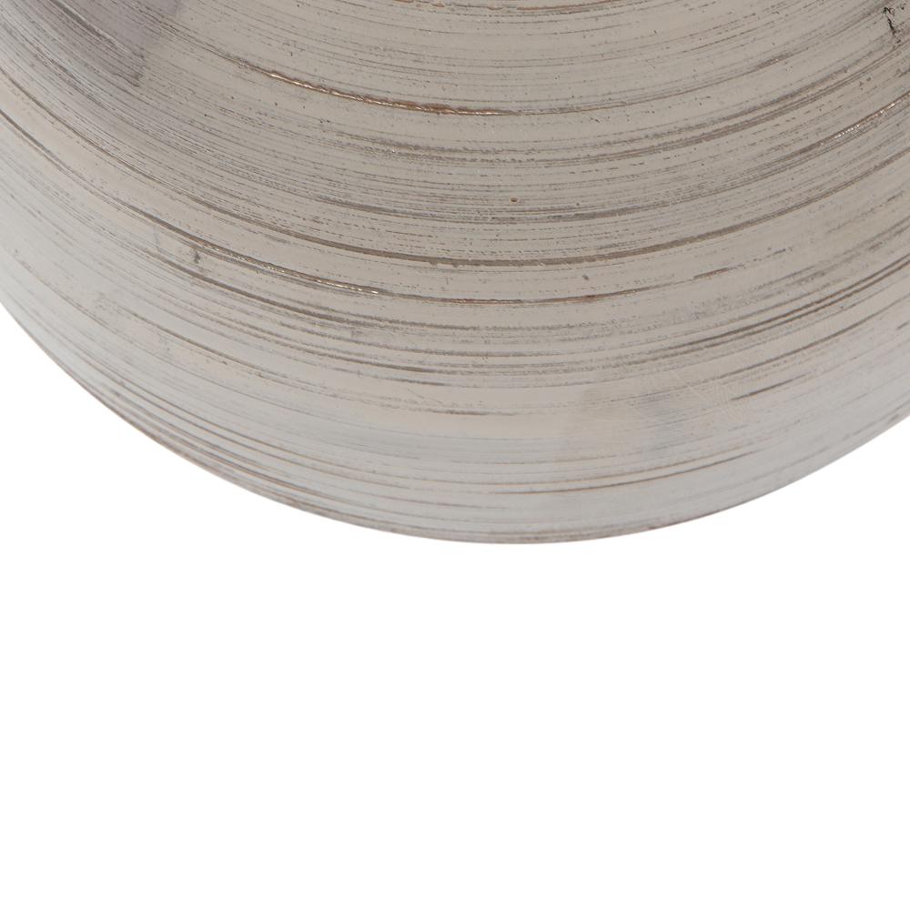 Vase boule Bitossi, céramique, lustre en platine métallique brossé en vente 5