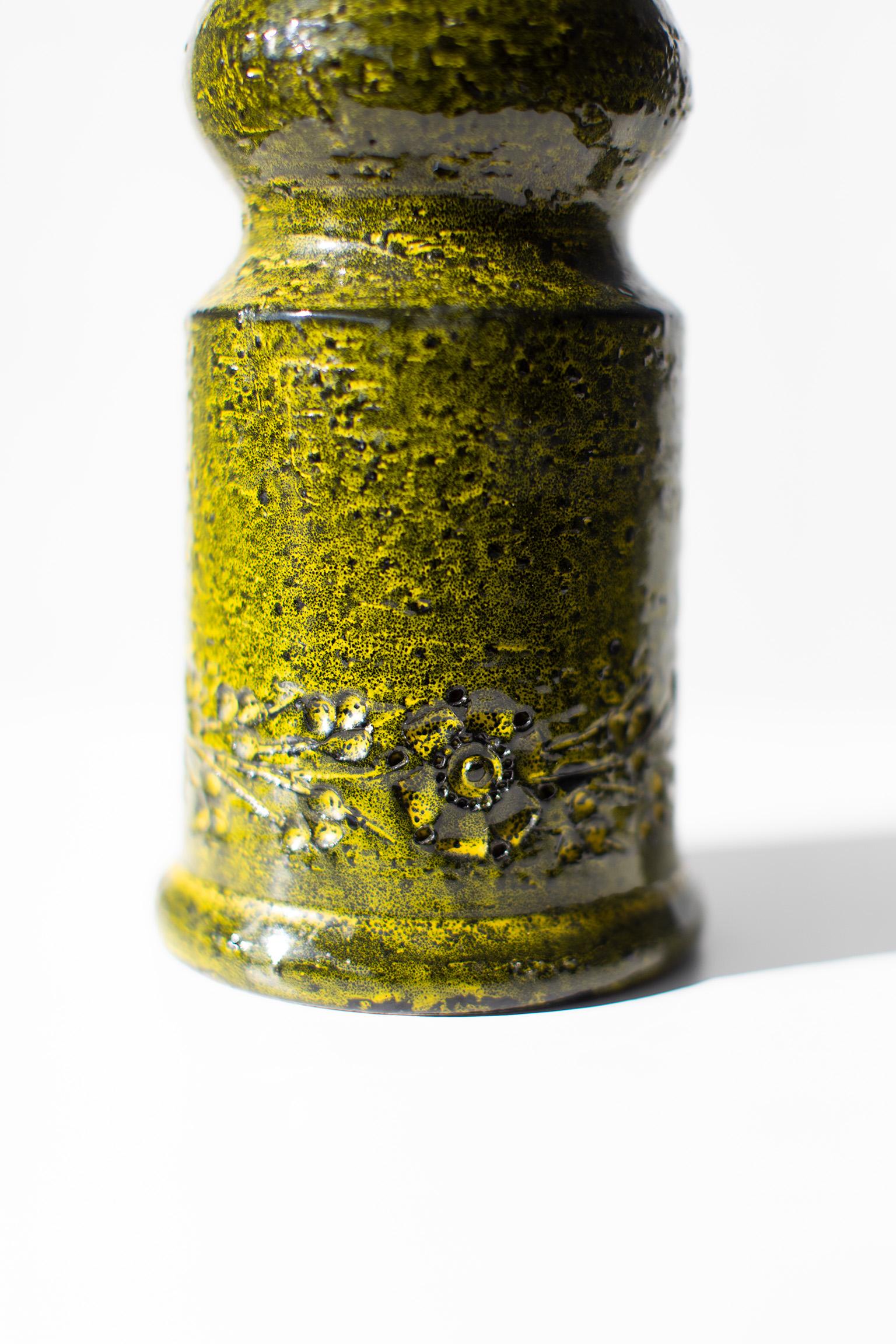 Mid-Century Modern Vase Bitossi jaune et vert pour Rosenthal Netter en vente