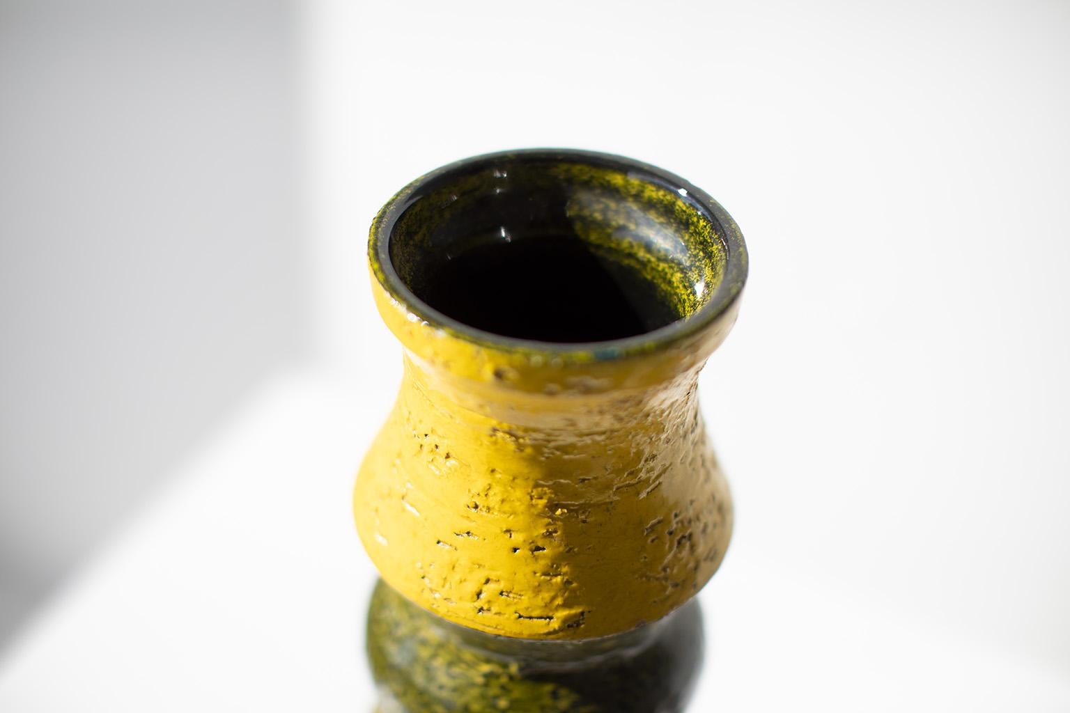 Vase Bitossi jaune et vert pour Rosenthal Netter Excellent état - En vente à Oak Harbor, OH
