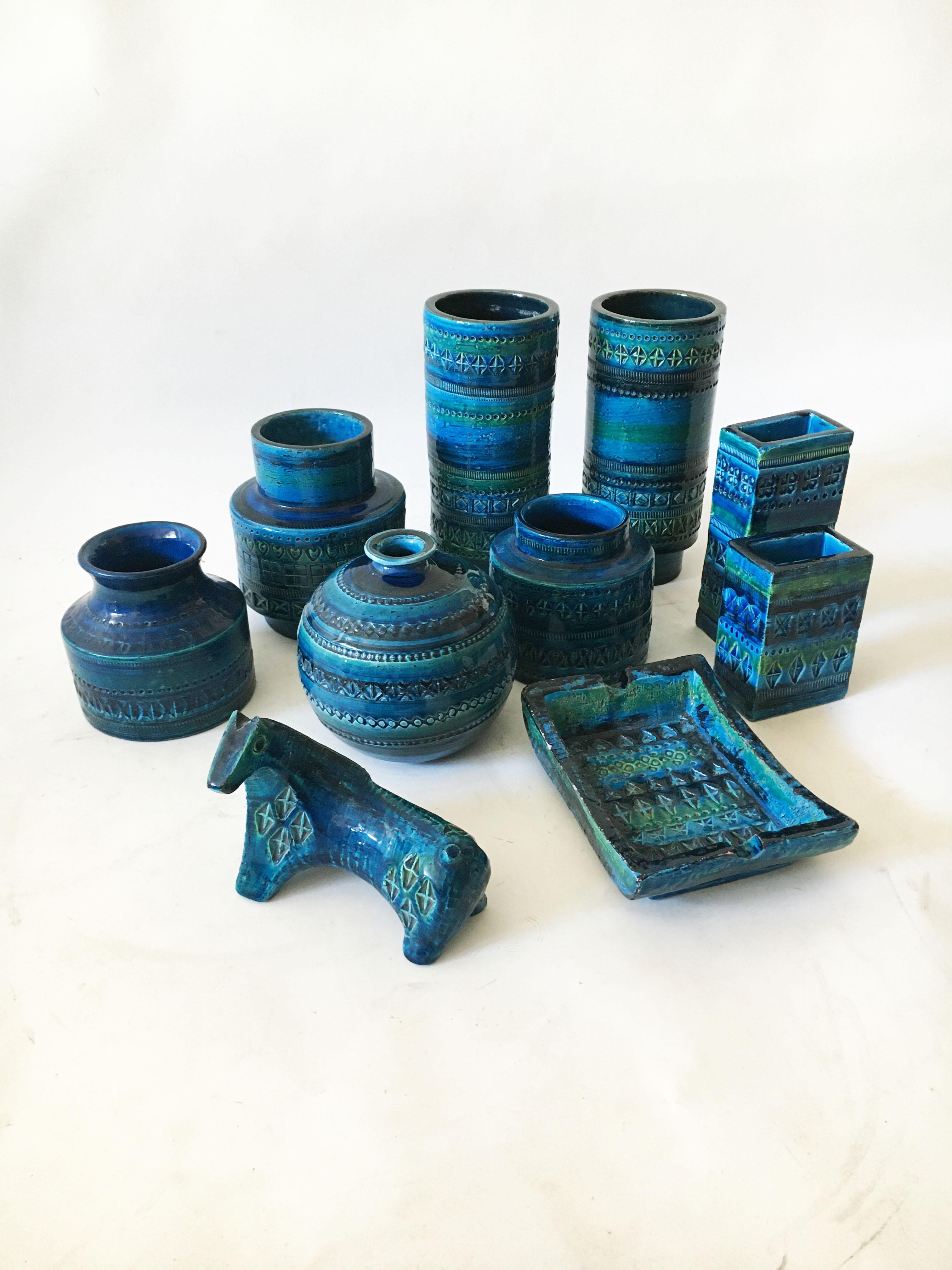 Glazed Bitossi Vintage Vase Collection 'Rimini' Set of Ten, Italy, 1960s