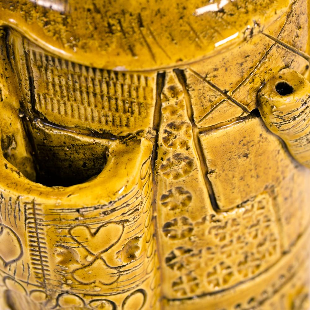 Italian Bitossi yellow vase sculpture, 1970s