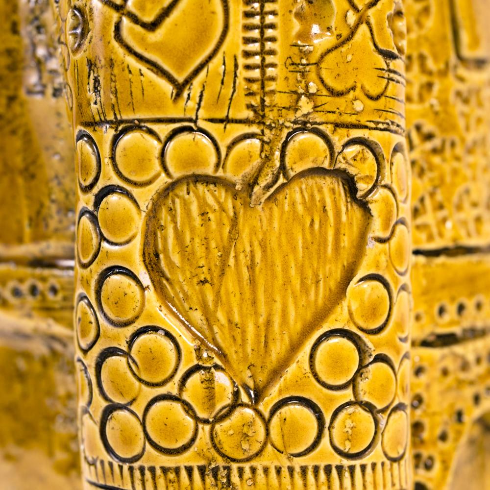 Ceramic Bitossi yellow vase sculpture, 1970s