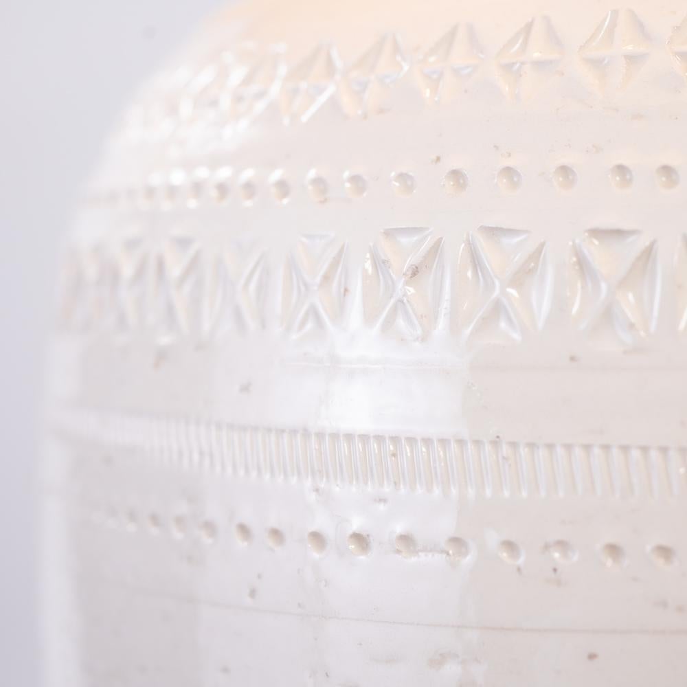 Lampada da tavolo grande in ceramica intagliata bianca di Bitossi Aldo Londi, Italia, anni '70 in vendita 4