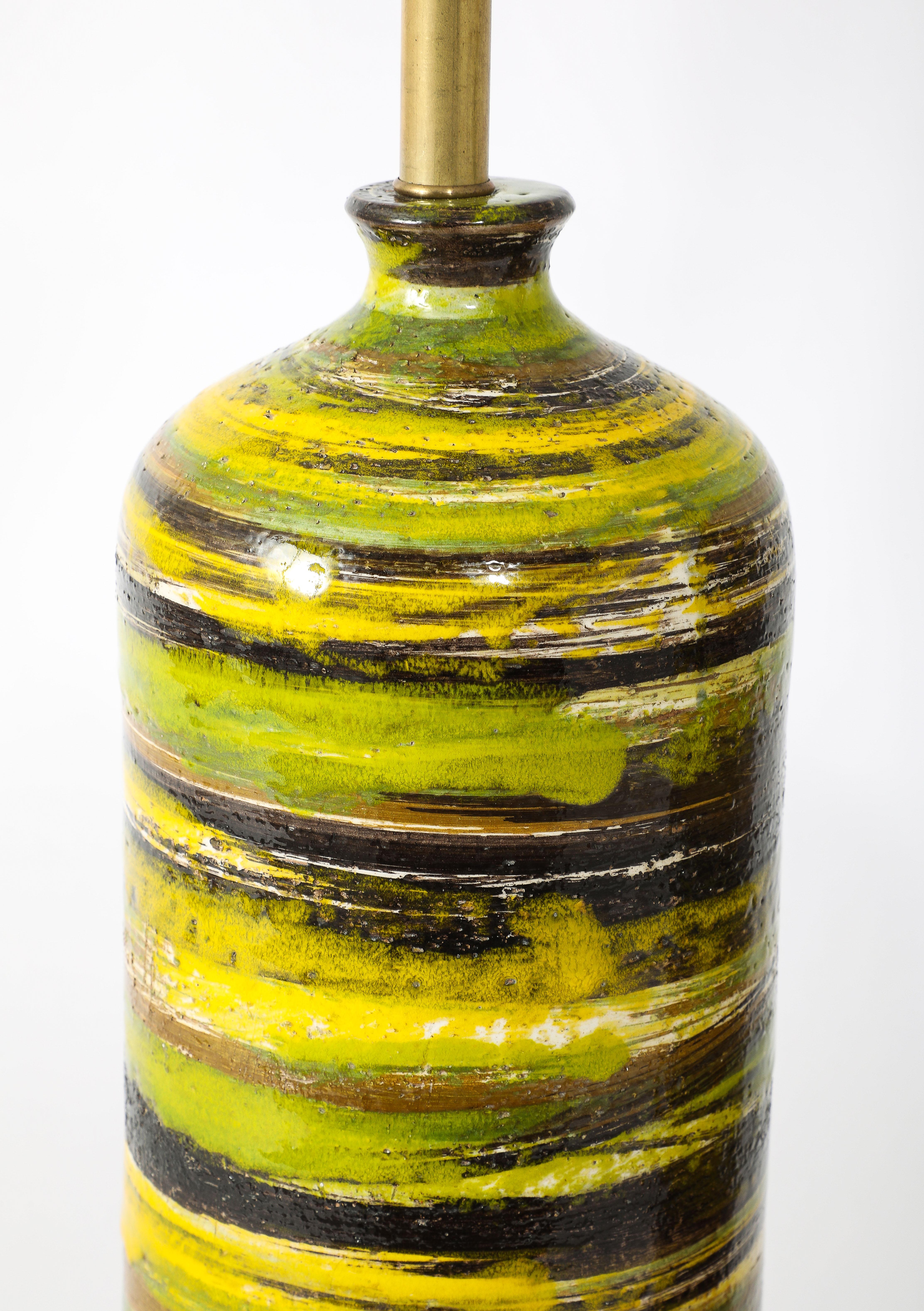 Bitossi Yellow Striped Lamps, Italy 1950's For Sale 4