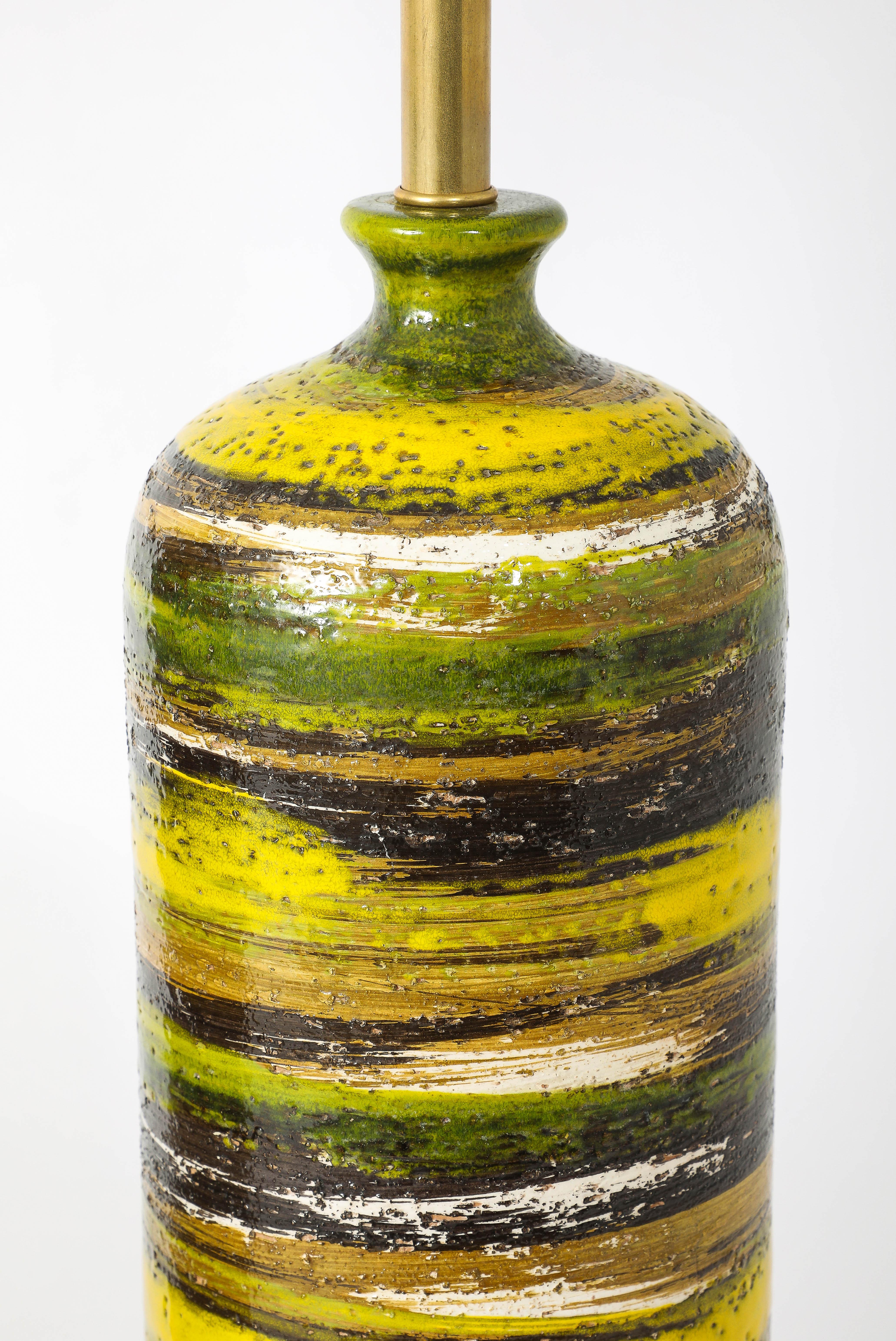Bitossi Yellow Striped Lamps, Italy 1950's For Sale 5
