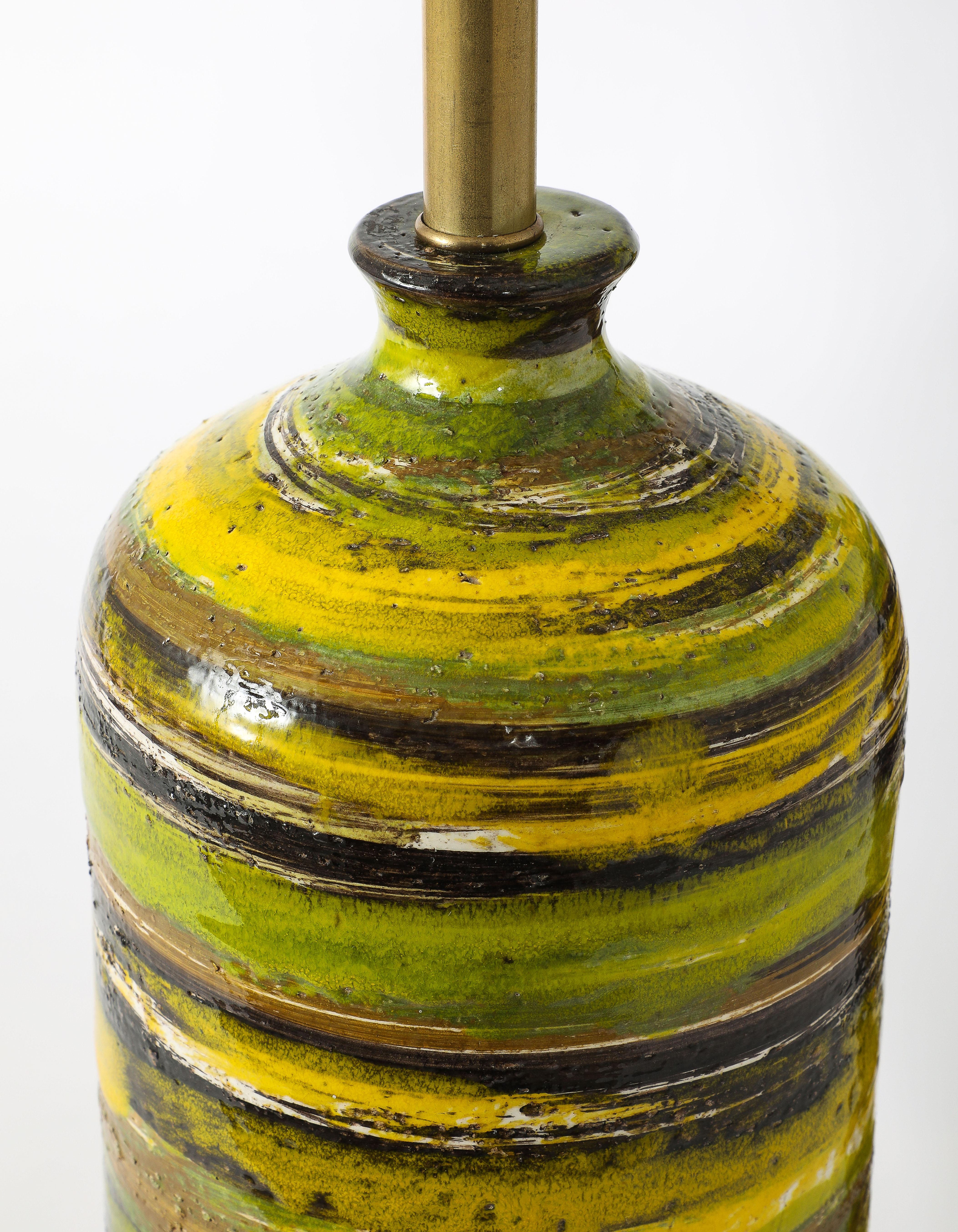 Bitossi Yellow Striped Lamps, Italy 1950's For Sale 7