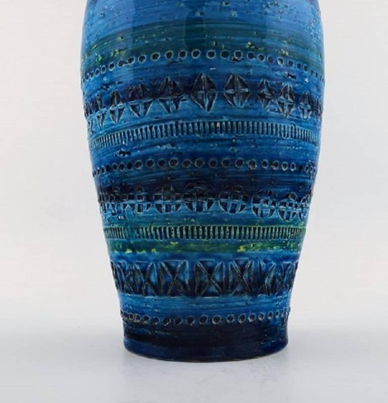 Mid-20th Century Bitossi, Rimini Blue, Three Large Ceramic Vases, Designed by Aldo Londi