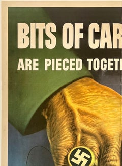 BITS OF CARELESS TALK Original Vintage WWII World War USA Propaganda Poster