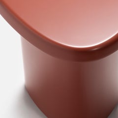 Tavolino in legno laccato terracotta Bitt