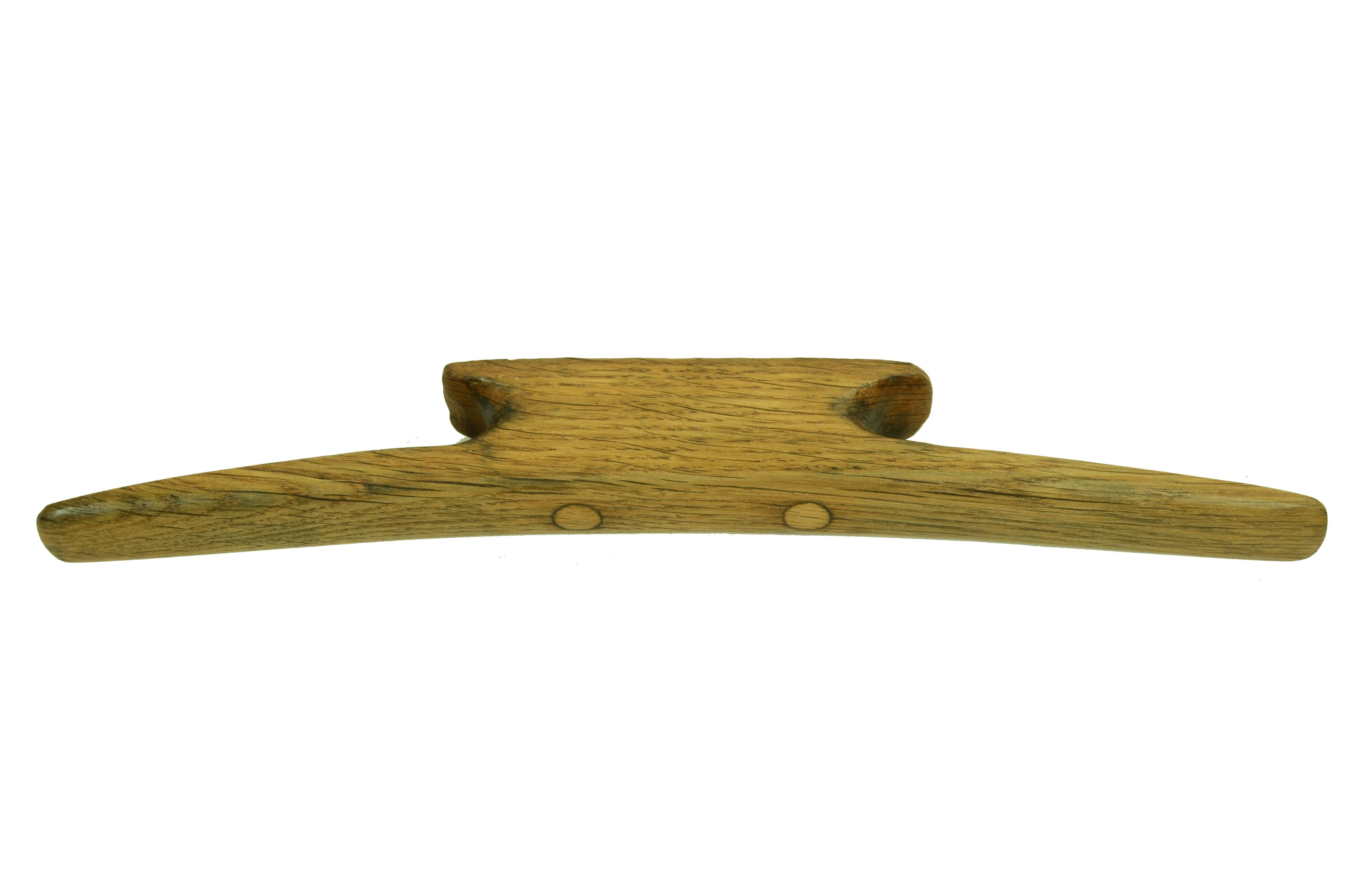 Wood Early 20th century wooden bollard in the shape of pi used to stop a line For Sale