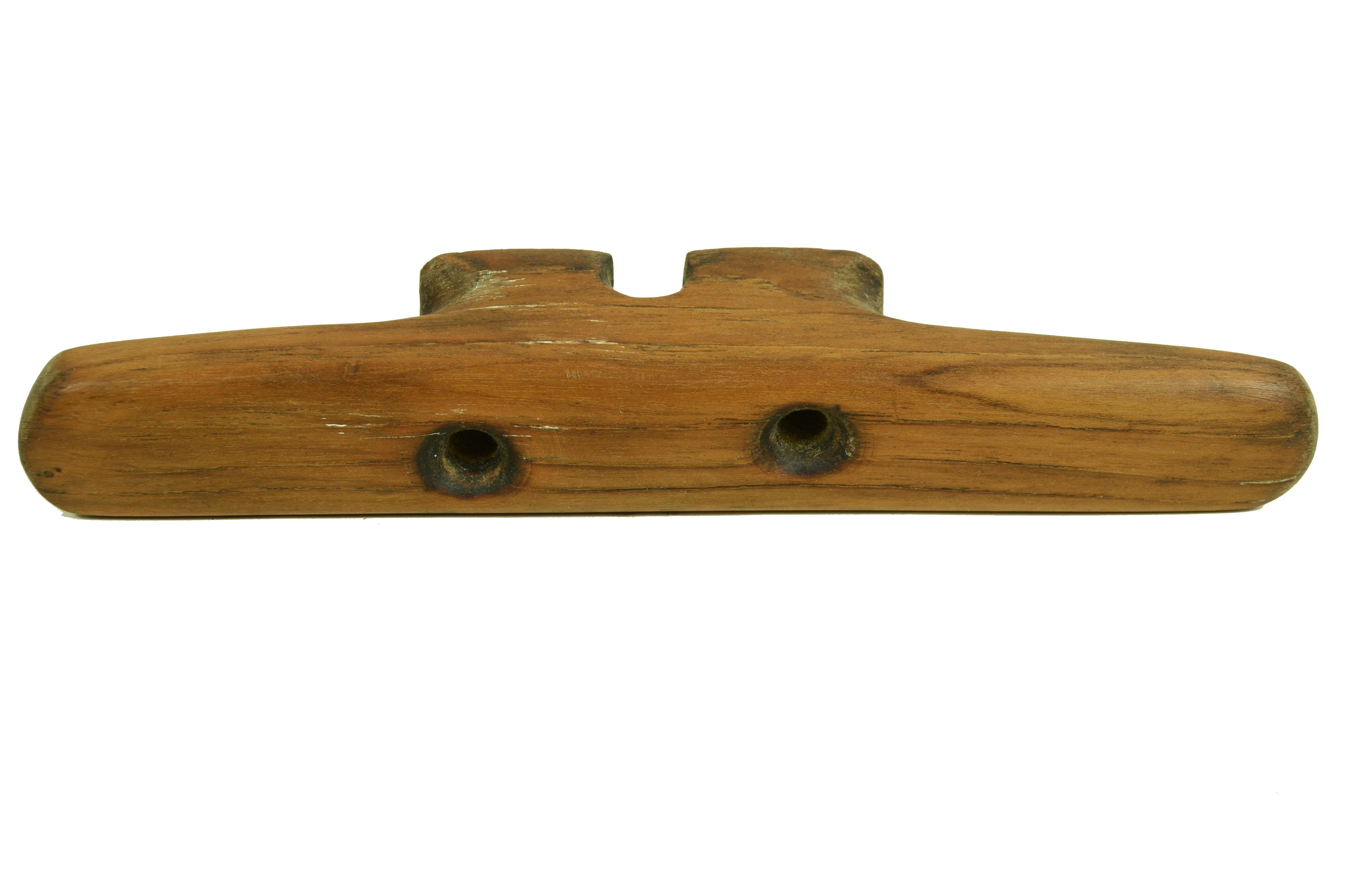 Wood Early 20th century mahogany bollard with a pi shape used to stop a line For Sale