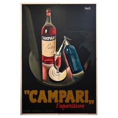 BITTER CAMPARI, 1926 Vintage Italian Alcohol Advertising Poster, Nizzoli