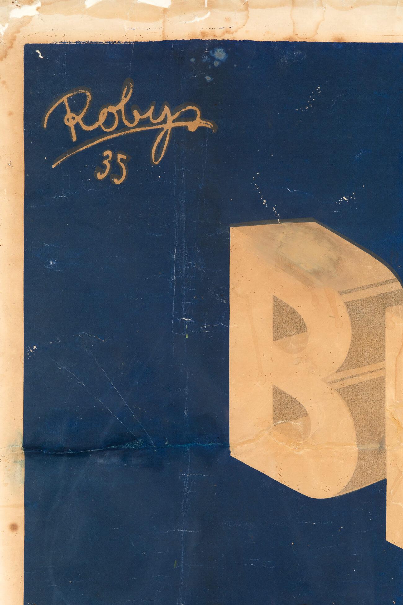 Affiche Bitter Secrestat de Robys 1935 Bon état - En vente à Faversham, GB