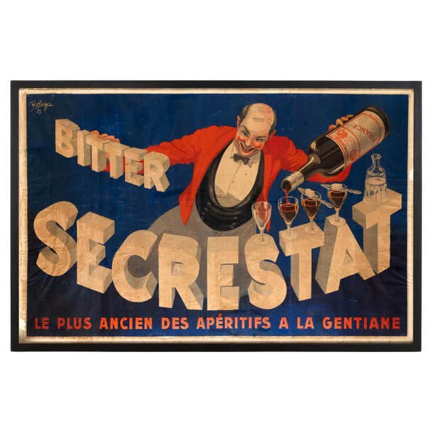 Bitter Poster Bitter Secrestat Poster by Robys 1935 For Sale at 1stDibs