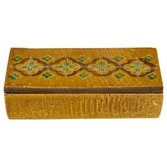 Bittosi Ochre Glazed, Incised Ceramic Box