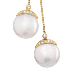 Yvel Biwa Freshwater Coin Pearl Lariat Necklace in 18K Yellow Gold