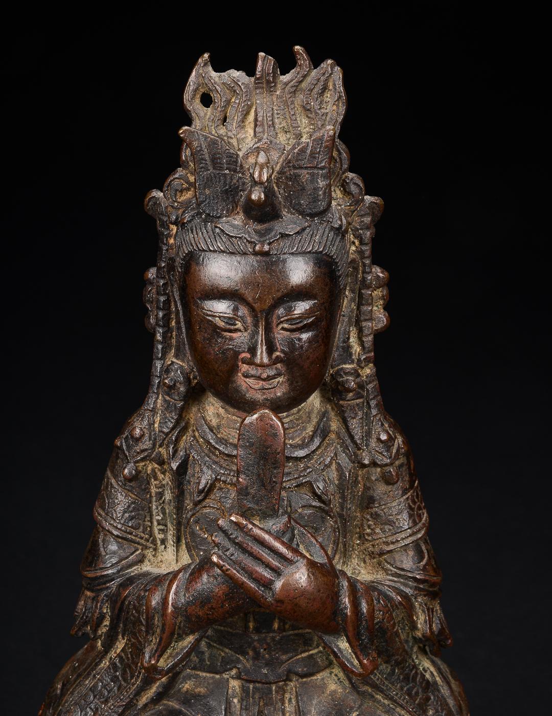 Chinese Bixia Yuanjun Figure of Bronze Dated Ming Dynasty, 1368-1644 For Sale