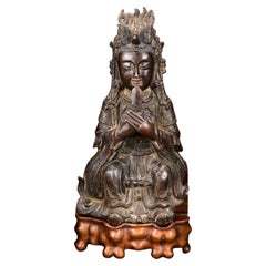 Antique Bixia Yuanjun Figure of Bronze Dated Ming Dynasty, 1368-1644