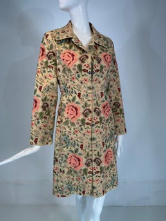 Biya Heavily Embroidered Off White Silk Coat
