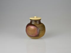 Bizen Tea Caddy with Botamochi Decor by Living National Treasure Fujiwara Yu