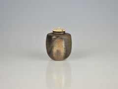 Bizen Tea Caddy with Natural Metallic Ash Glaze by Yamamoto Tōshū '1906-1994'