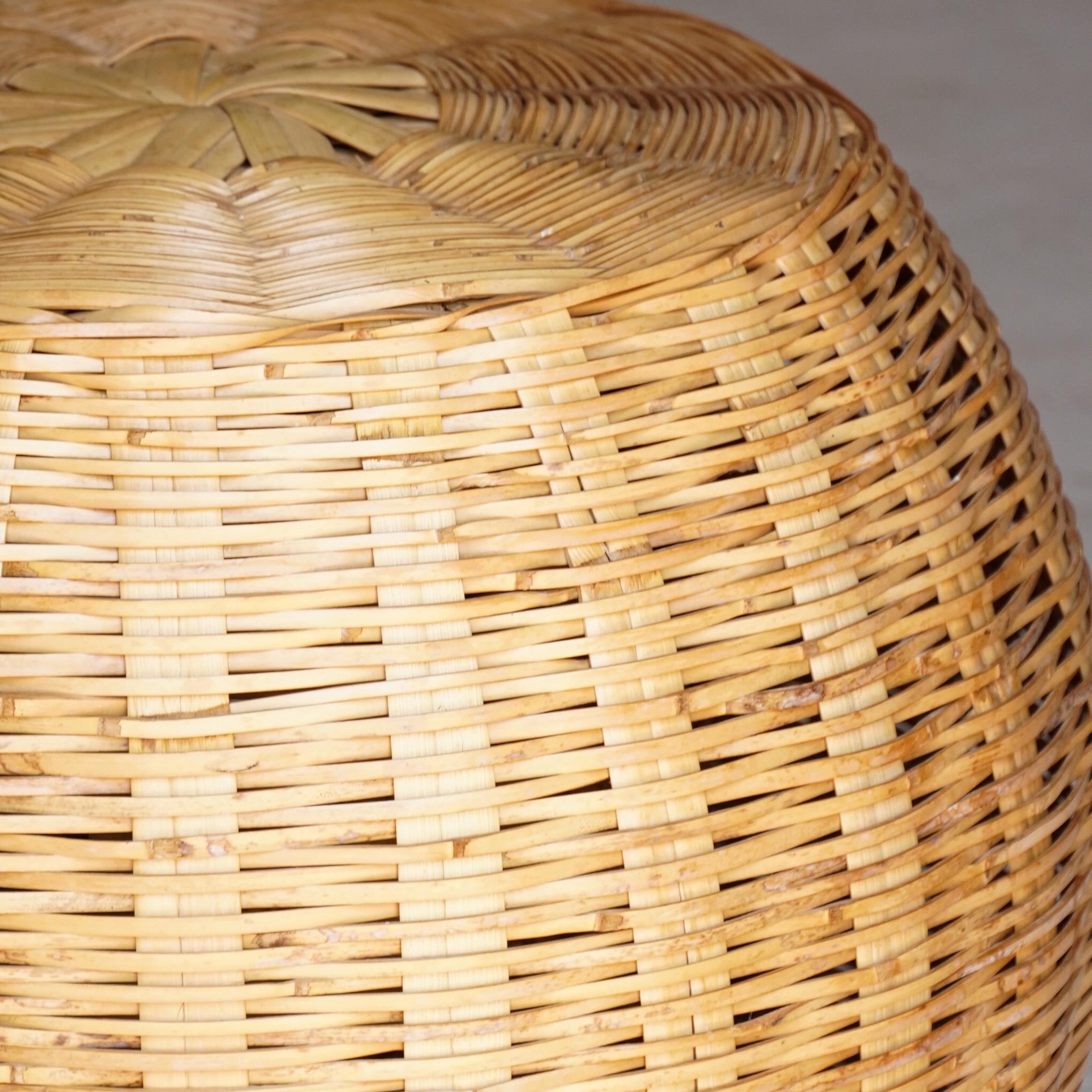 Hand-Woven Biznaga Carrizo Stool For Sale