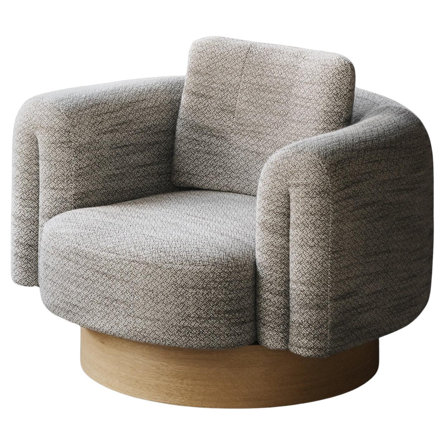 Bizzarto Bofii Fauteuil pivotant avec base en bois de placage en vente