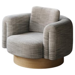 Bizzarto Bofii Fauteuil pivotant avec base en bois de placage