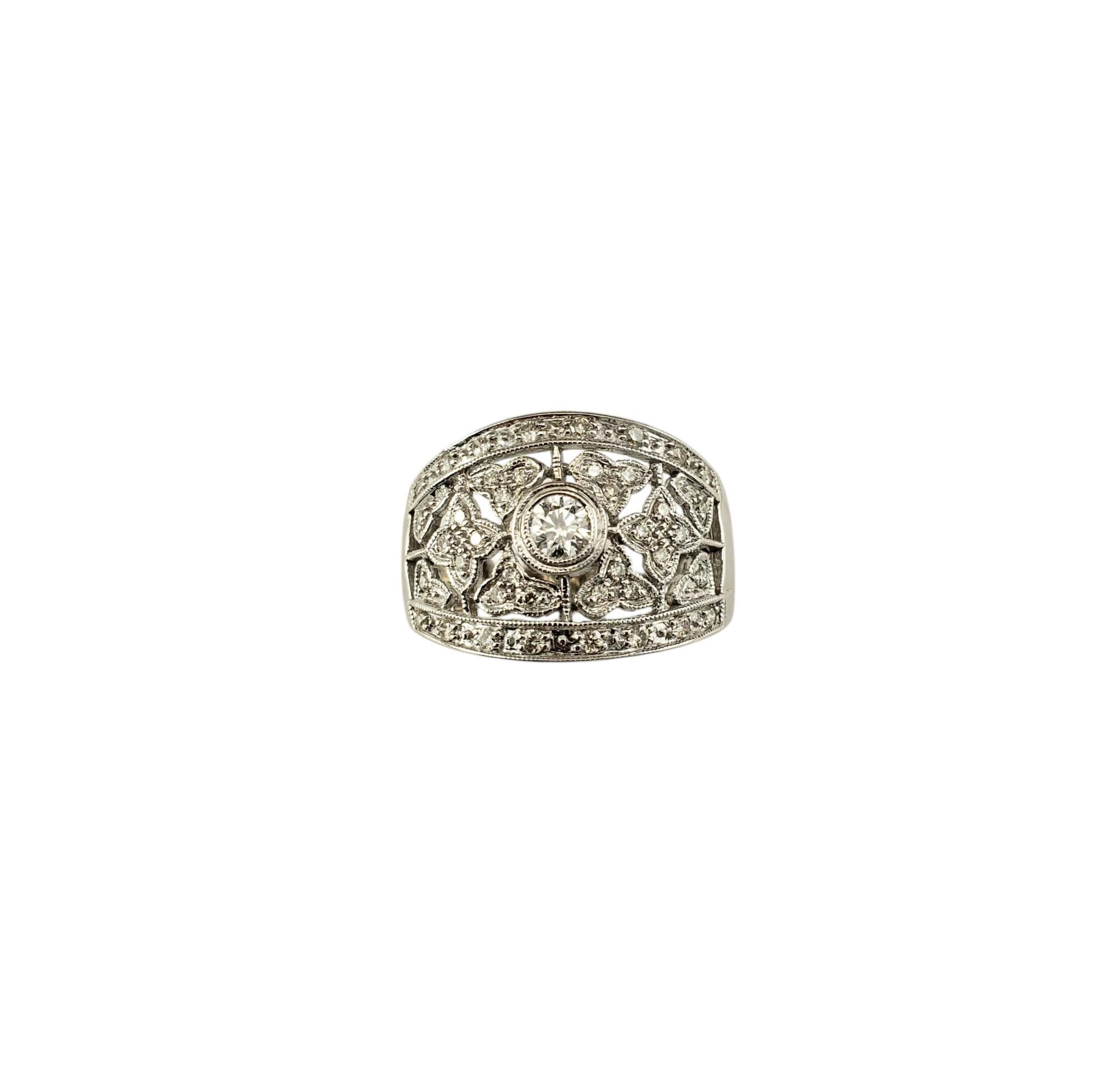 BJC Anillo de oro blanco de 14 quilates y diamantes Tamaño 7,25 #20621