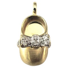 BJC 14 Karat Yellow Gold Diamond Baby Girl Shoe Charm #17662