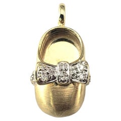 BJC Breloque de chaussures pour bébé fille en or jaune 14 carats et diamants n° 17662