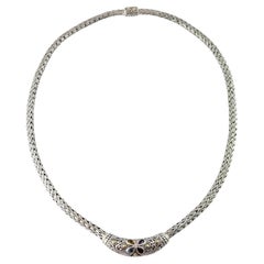 BJC Samuel Benham 18K Yellow Gold/Sterling Silver Multi Gemstone Necklace #17913