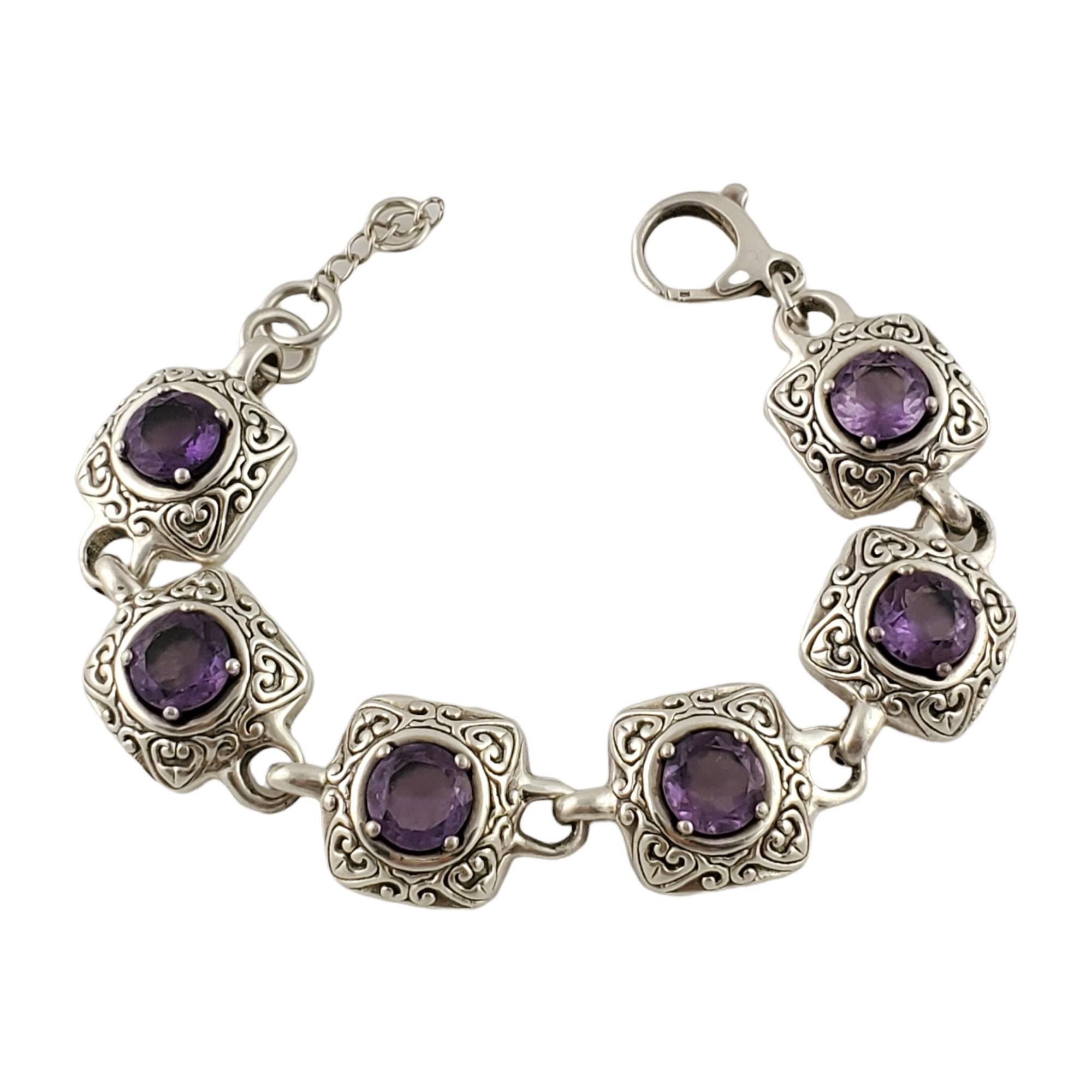 BJC Sterling Silver Amethyst Toggle Bracelet In Good Condition In Washington Depot, CT