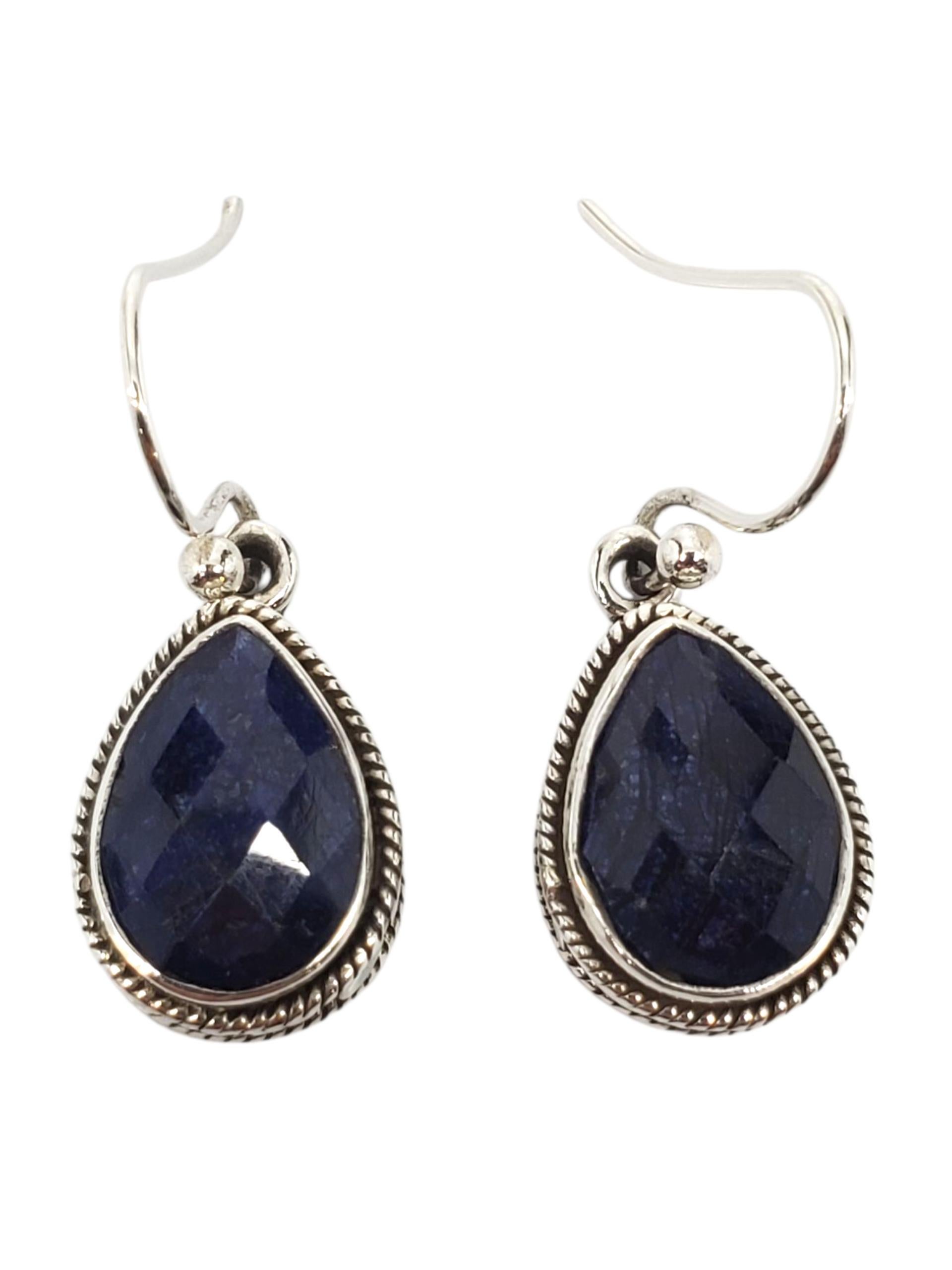 BJC Boucles d'oreilles en argent sterling en forme de poire en quartz bleu #23801 Bon état - En vente à Washington Depot, CT