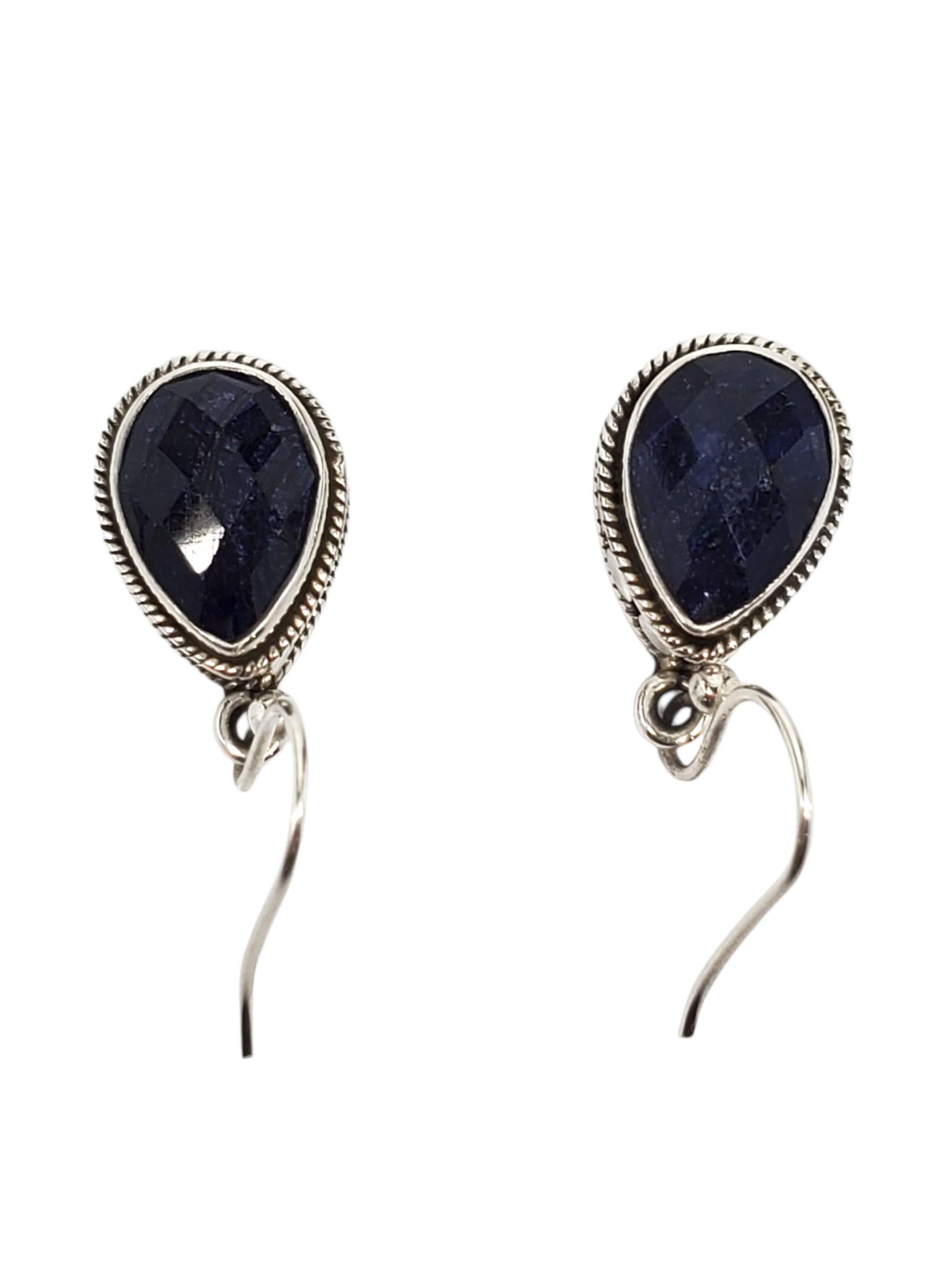 BJC Boucles d'oreilles en argent sterling en forme de poire en quartz bleu #23801 en vente 1