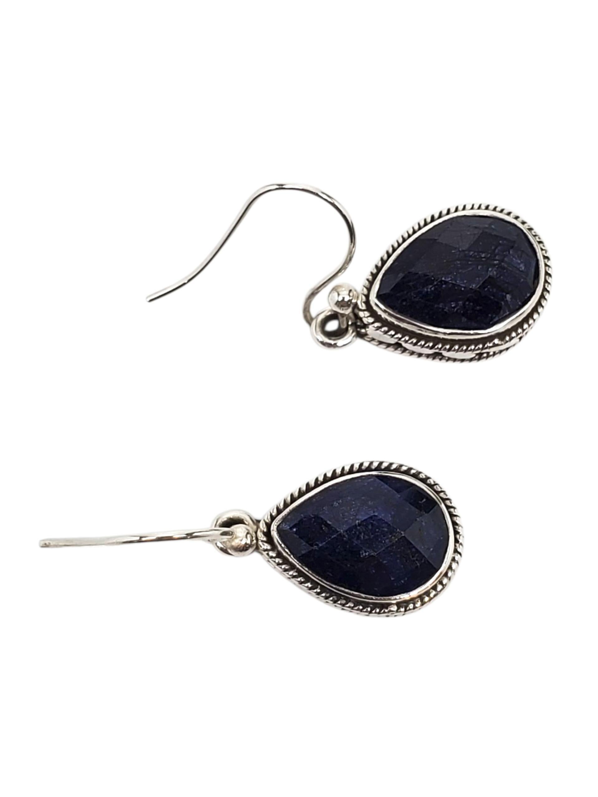 BJC Boucles d'oreilles en argent sterling en forme de poire en quartz bleu #23801 en vente 2