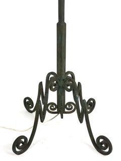 Bjerkås – Hand-Forged Wrought Iron Floor Lantern with Amber Textured Glass