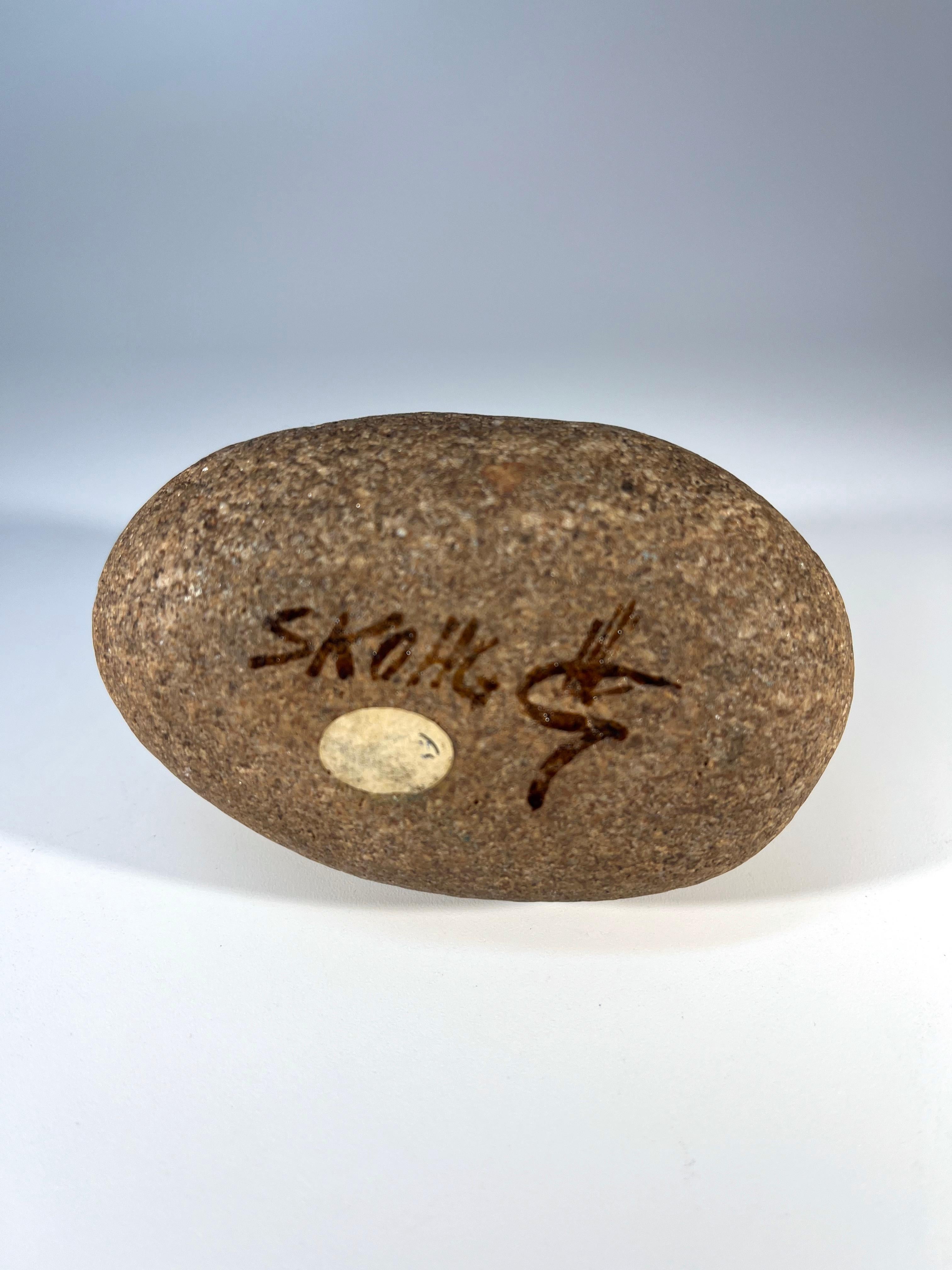 Bjorge Skohg For Gustavsberg, Stone And Applied Silver Art Rock For Sale 5