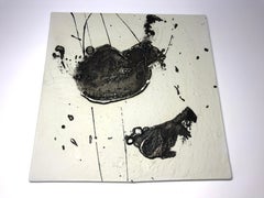 Bjorge Skohg, Gustavsberg Abstract Applied Silver Scandinavian 1960 Art Tile