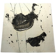 Bjorge Skohg:: Gustavsberg Abstrait Argent appliqué Carreau d'art scandinave 1960