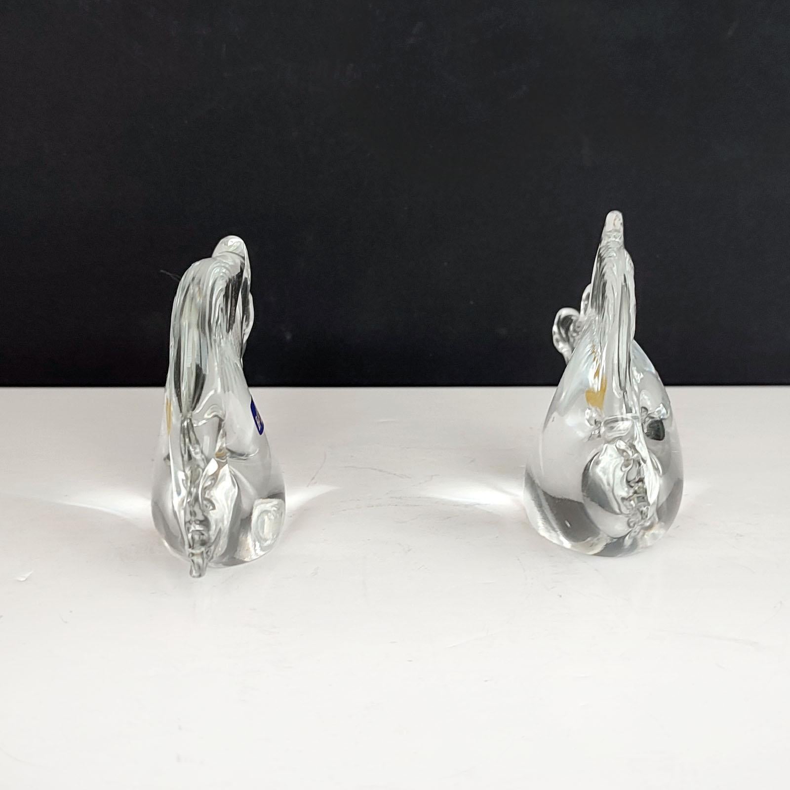 Fatto a mano Coppia di figurine di pesci in vetro di Bjorkshult, Eleganza e Artigianato - RARO in vendita