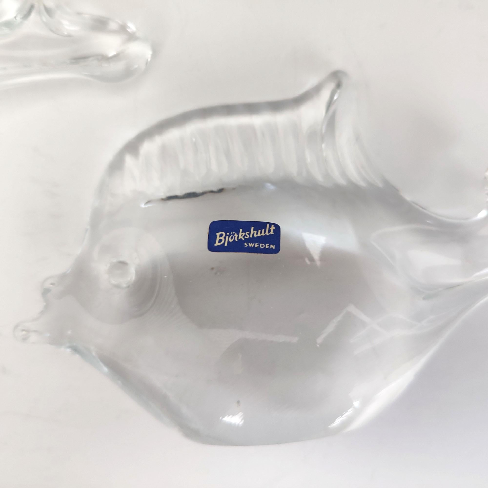 Coppia di figurine di pesci in vetro di Bjorkshult, Eleganza e Artigianato - RARO in vendita 1