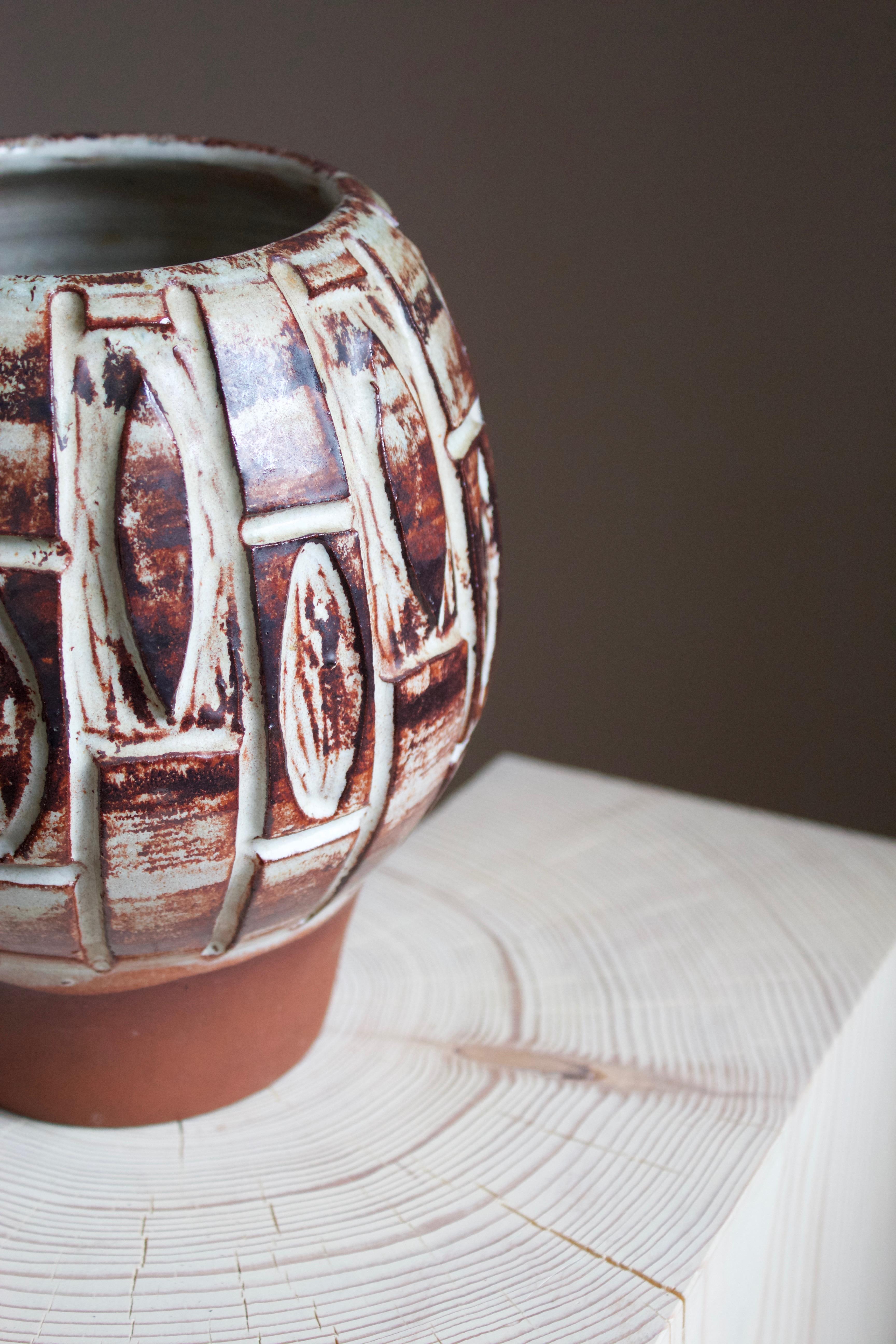 Mid-Century Modern Björn Backhausen, Vase, Glazed Stoneware, Denmark, 1960s