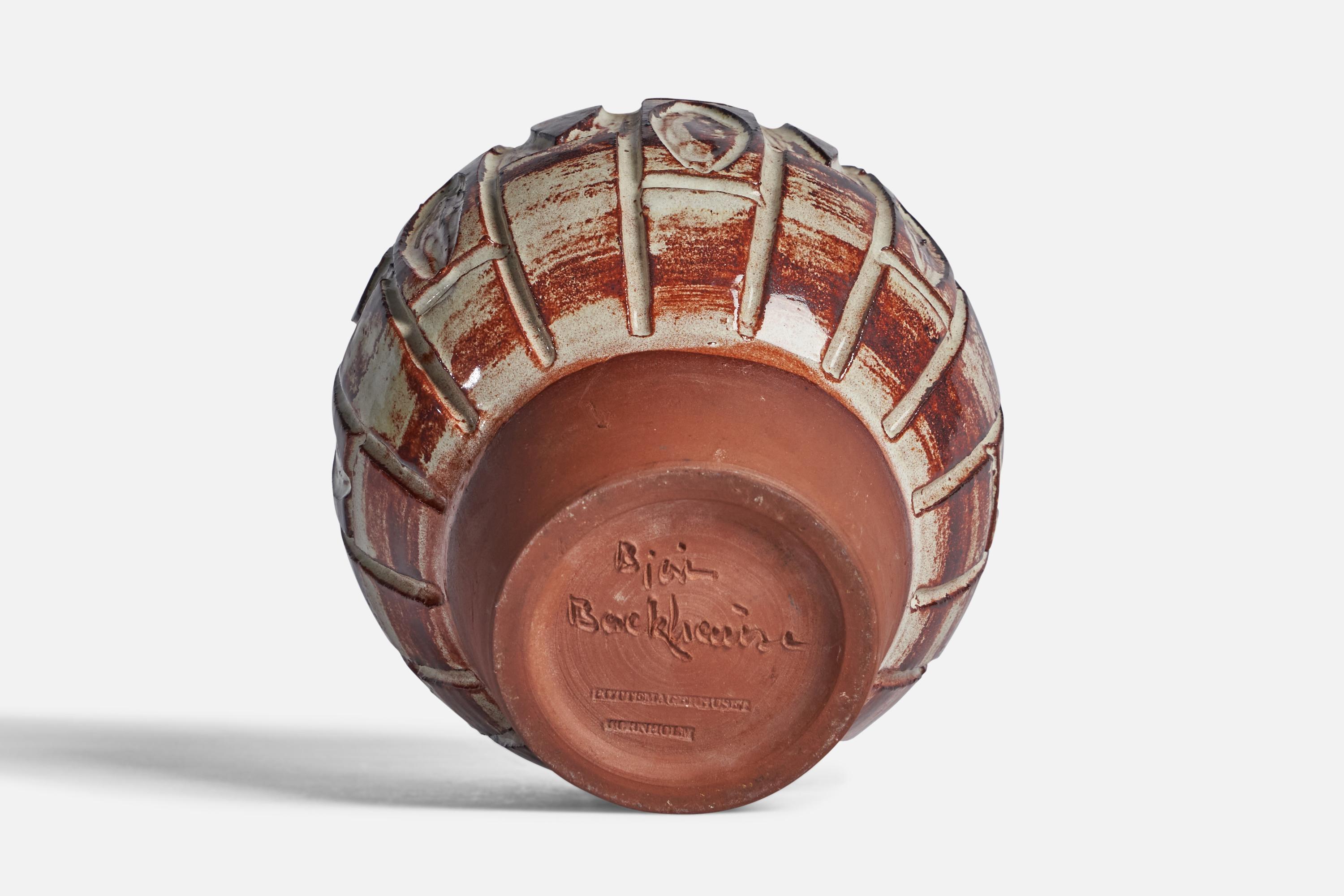 Mid-20th Century Björn Backhausen, Vase, Stoneware, Denmark, 1960s For Sale