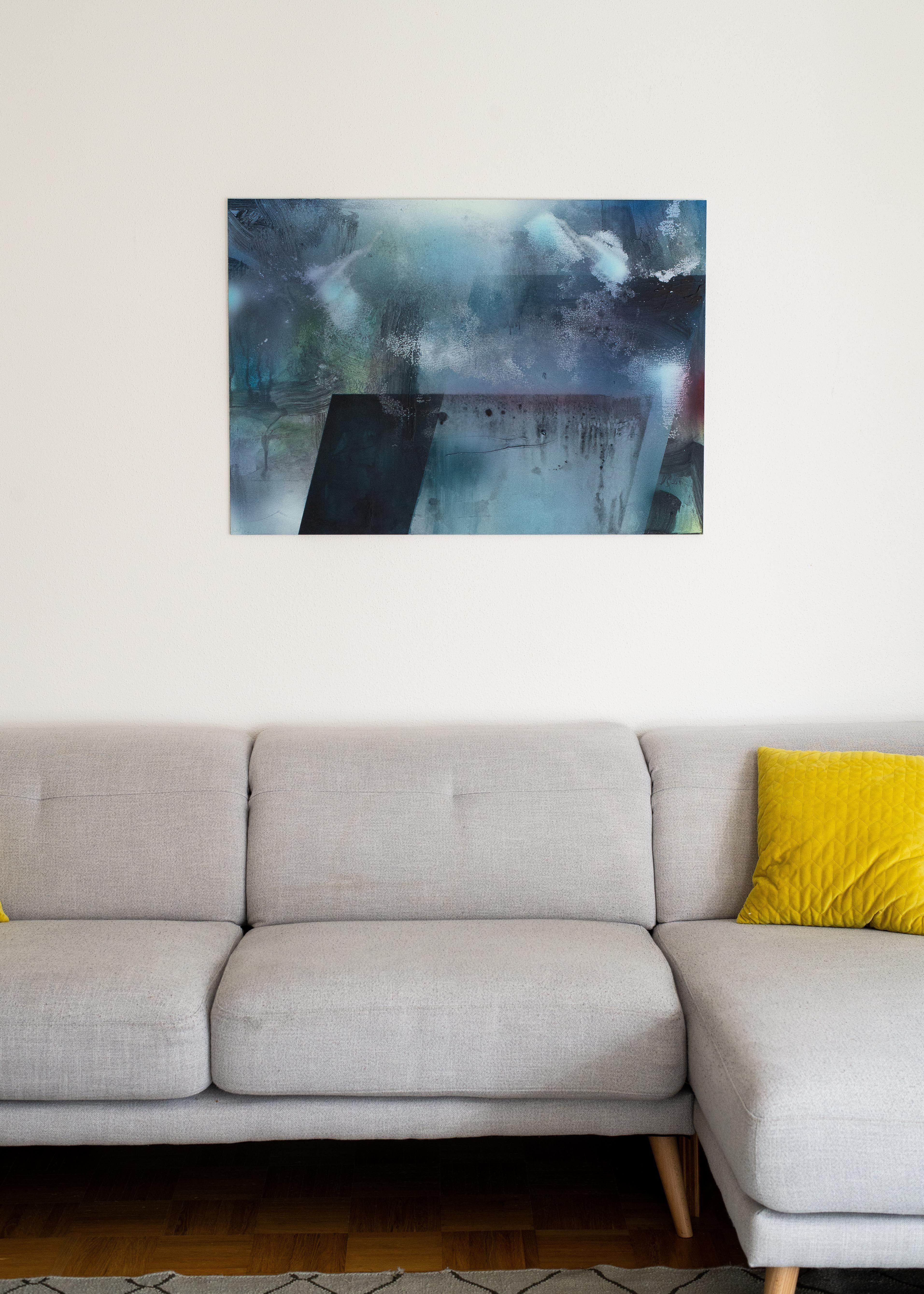 Schimmernde Kante, Gemälde, Acryl auf Metall (Zeitgenössisch), Painting, von Bjorn Bauer